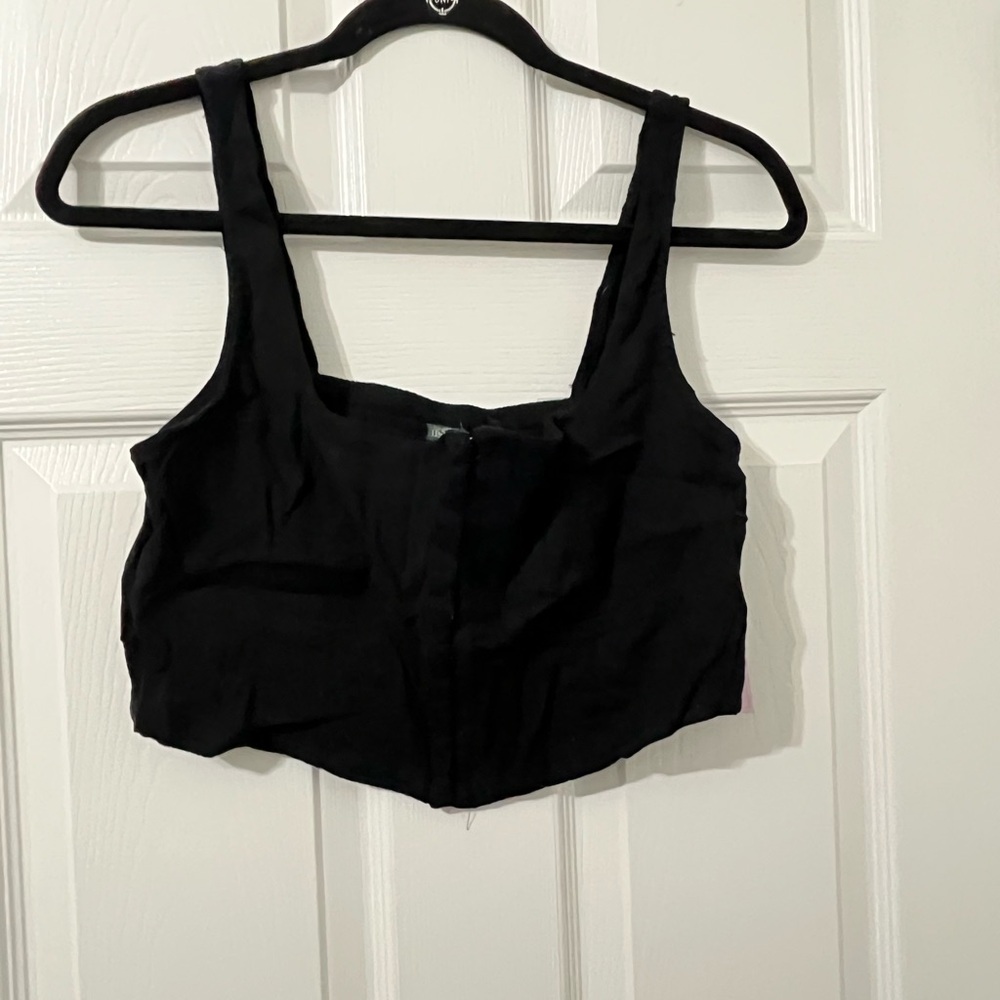 NWT Wild Fable Black Corset Style Crop Top